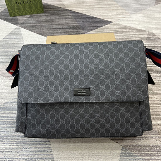 Gucci GG Supreme Medium Diaper Bag 211131 Black