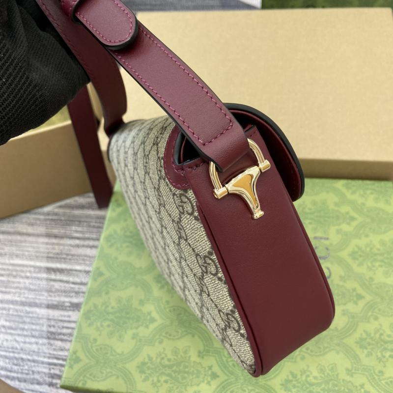 Gucci Horsebit 1955 Leather Mini Shoulder Bag 815205 Burgundy