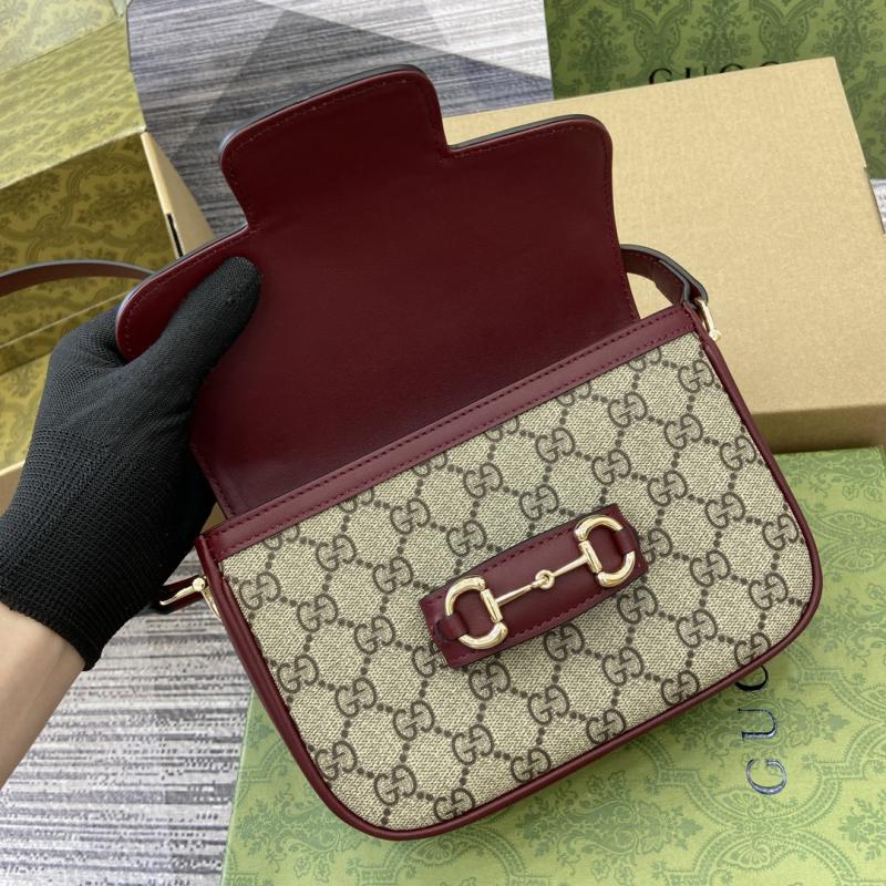 Gucci Horsebit 1955 Leather Mini Shoulder Bag 815205 Burgundy