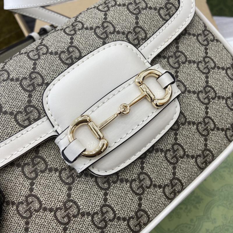 Gucci Horsebit 1955 Mini Shoulder Bag 815205 White