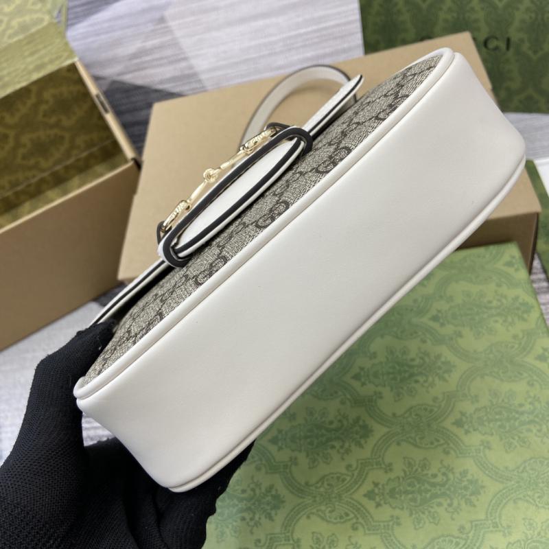 Gucci Horsebit 1955 Mini Shoulder Bag 815205 White