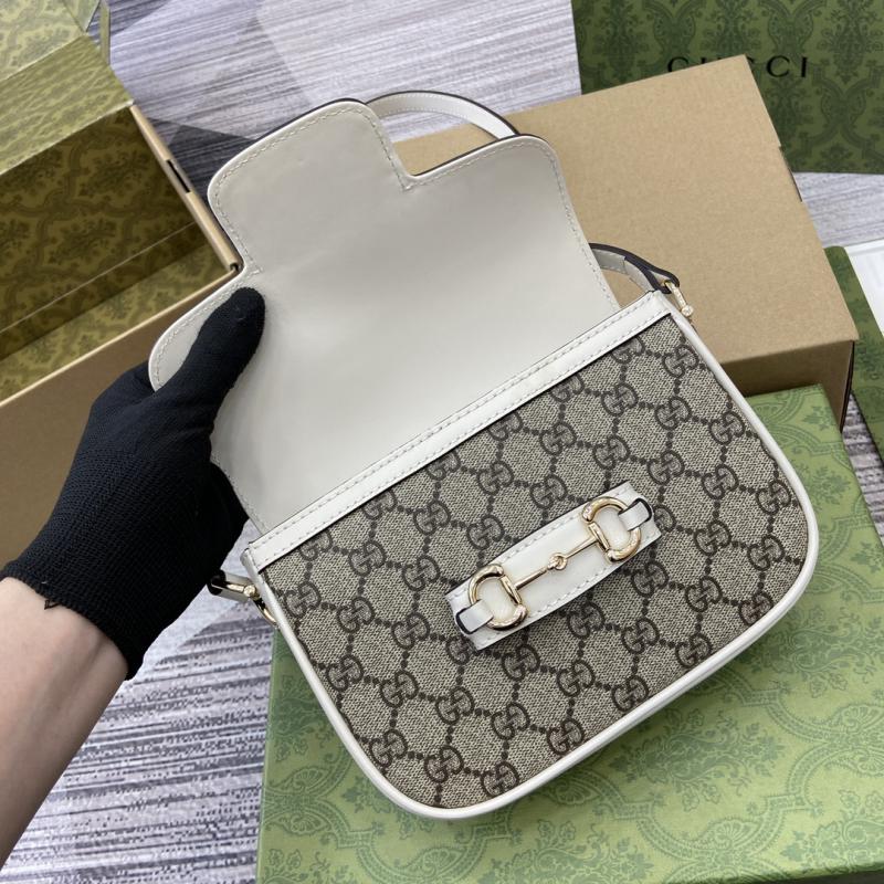 Gucci Horsebit 1955 Mini Shoulder Bag 815205 White