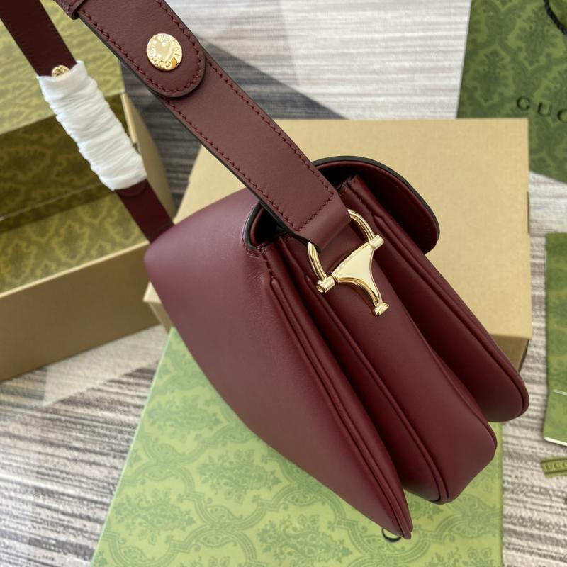 Gucci Horsebit 1955 Leather Small Shoulder Bag 815178 Burgundy