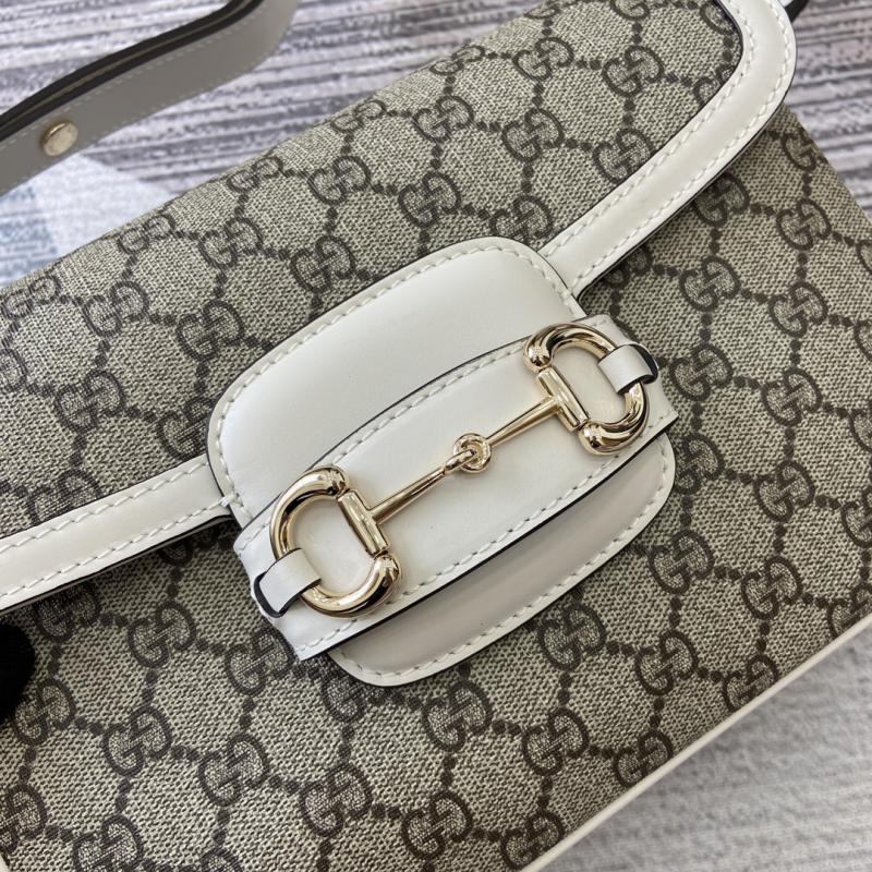 Gucci Horsebit 1955 Small Shoulder Bag 815178 White