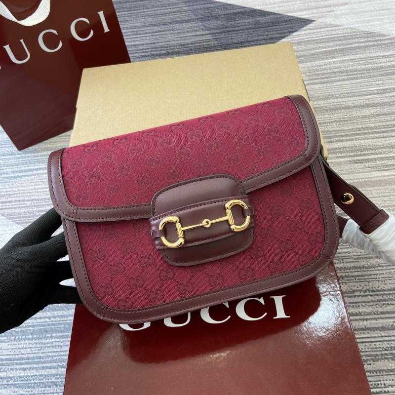 Gucci Horsebit 1955 Small Shoulder Bag Burgundy 602204