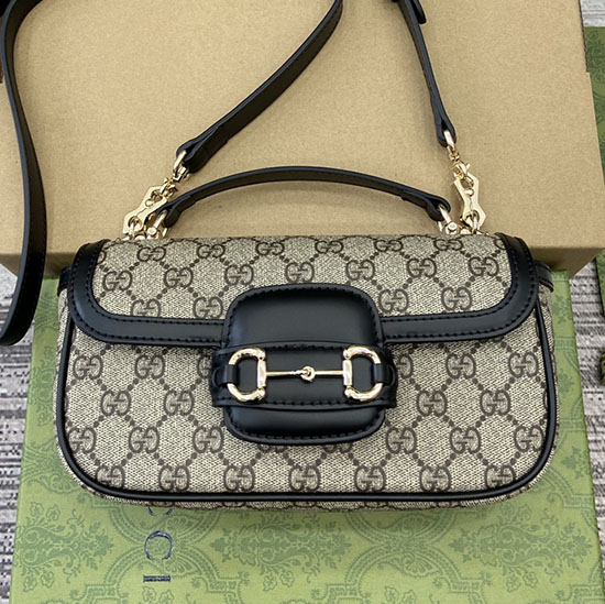 Gucci Horsebit 1955 Small Top Handle Bag 815206 Black