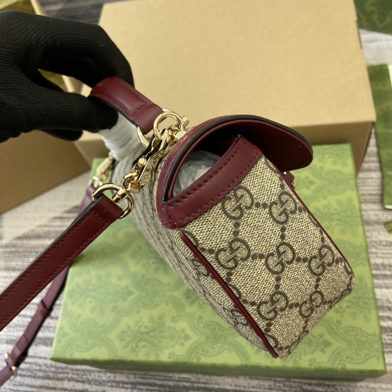 Gucci Horsebit 1955 Small Top Handle Bag 815206 Burgundy