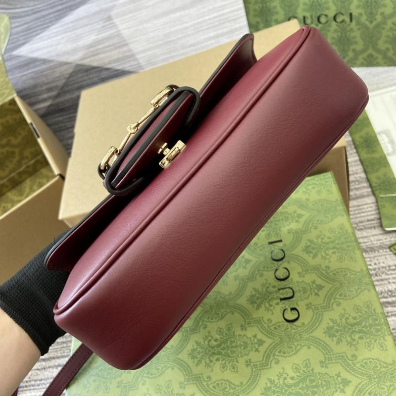 Gucci Horsebit 1955 Leather Small Top Handle Bag 815206 Burgundy