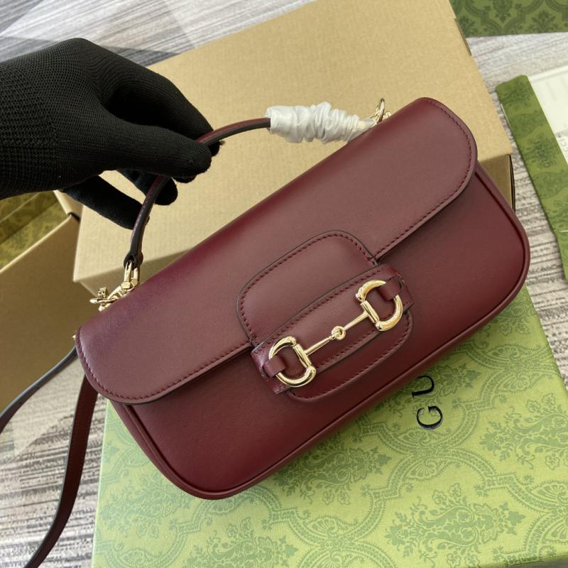 Gucci Horsebit 1955 Leather Small Top Handle Bag 815206 Burgundy