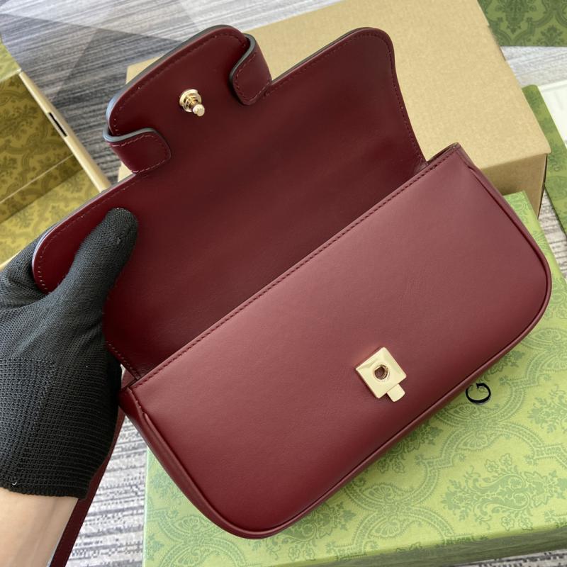 Gucci Horsebit 1955 Leather Small Top Handle Bag 815206 Burgundy