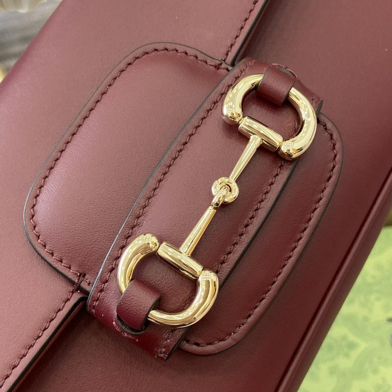 Gucci Horsebit 1955 Leather Small Top Handle Bag 815206 Burgundy