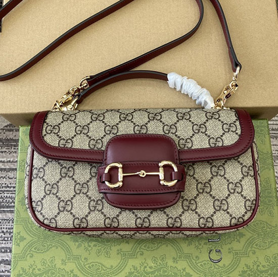 Gucci Horsebit 1955 Small Top Handle Bag 815206 Burgundy