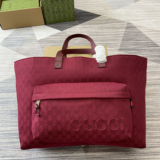 Gucci Large GG Tote Bag 802166 Burgundy