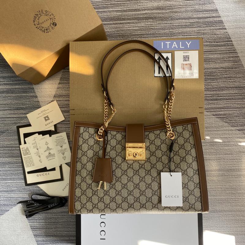 Gucci Padlock GG Supreme Shoulder Bag 479197 Brown