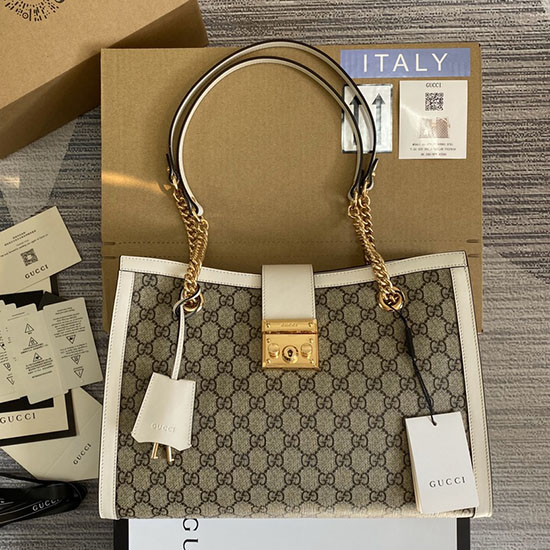 Gucci Padlock GG Supreme Shoulder Bag 479197 White