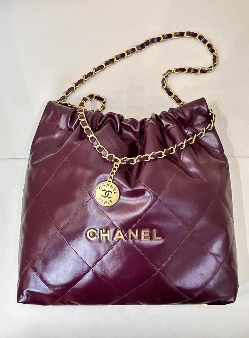 Chanel 22 Handbag AS3261 Burgundy