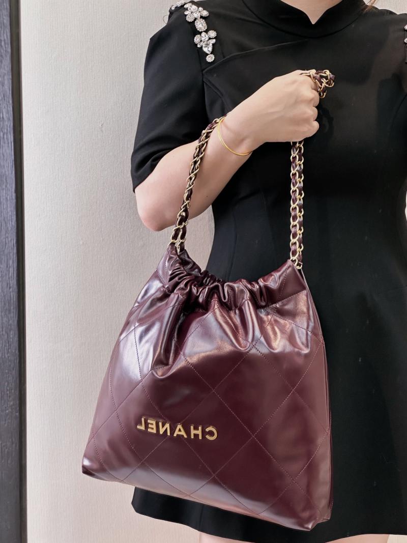 Chanel 22 Handbag AS3261 Burgundy