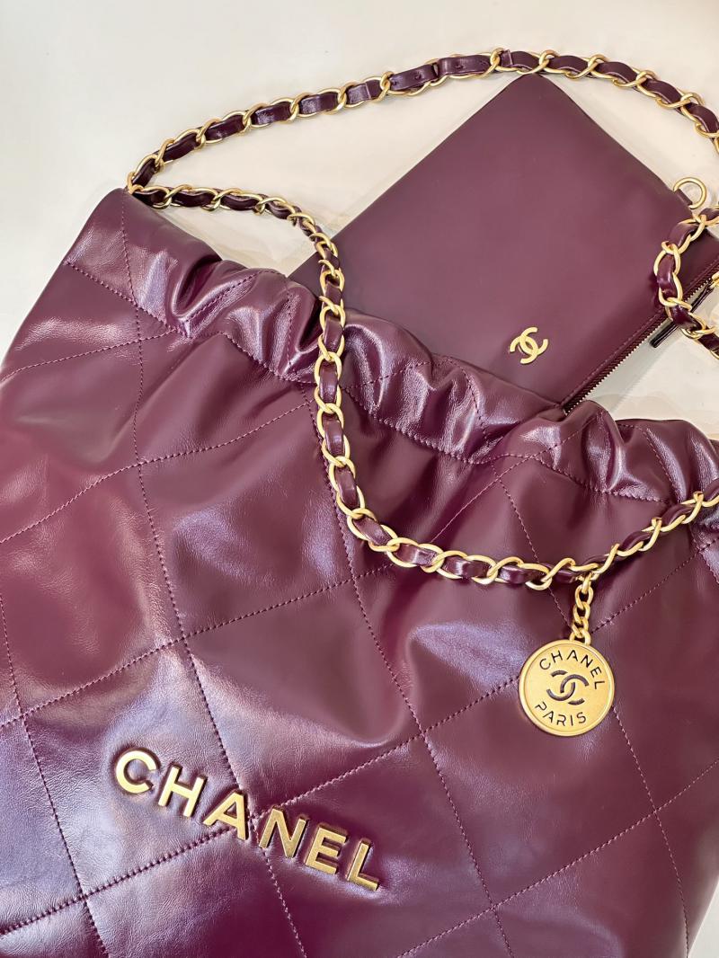 Chanel 22 Handbag AS3261 Burgundy