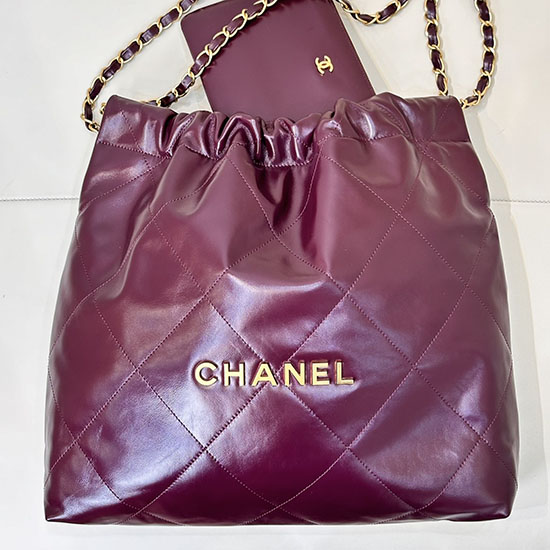 Chanel 22 Handbag AS3261 Burgundy