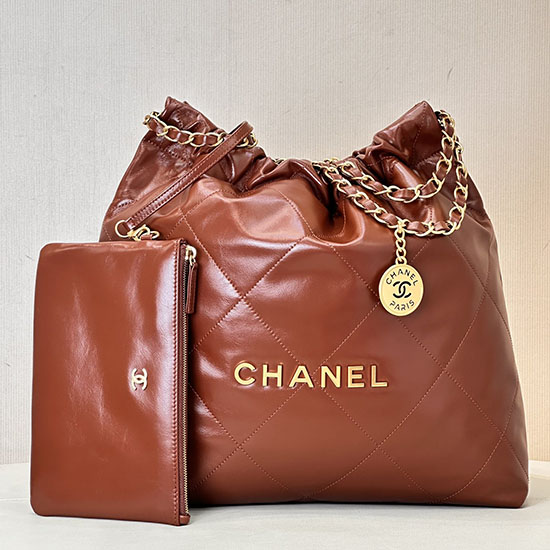 Chanel 22 Handbag AS3261 Tan