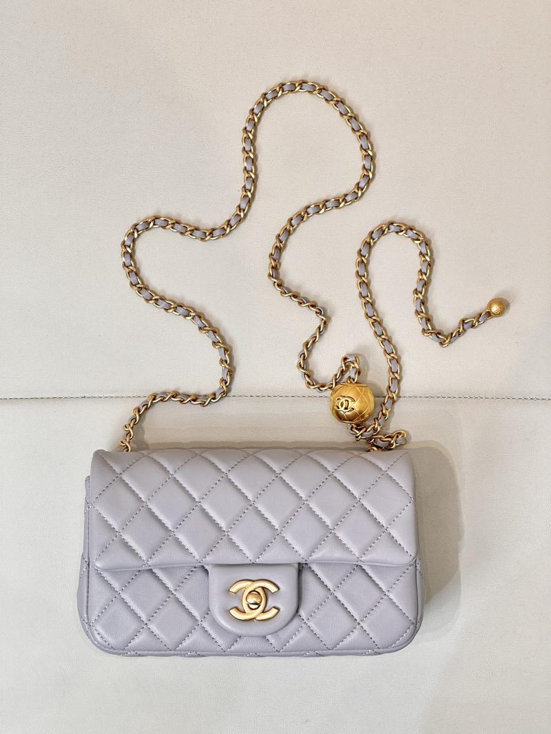 Chanel Lambskin Flap Bag AS1787 Grey