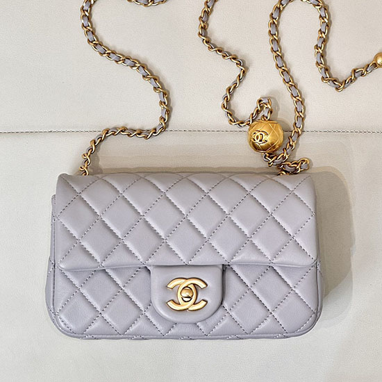 Chanel Lambskin Flap Bag AS1787 Grey