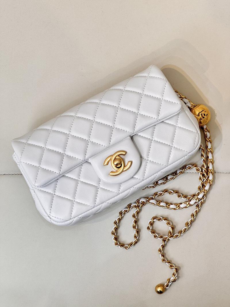 Chanel Lambskin Flap Bag AS1787 White