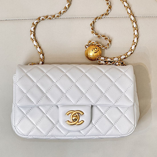 Chanel Lambskin Flap Bag AS1787 White