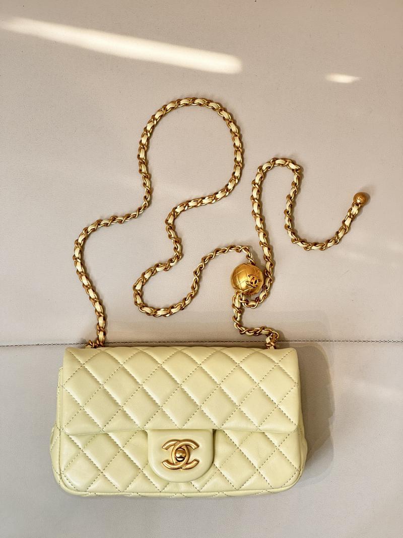 Chanel Lambskin Flap Bag AS1787 Yellow