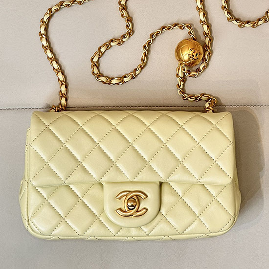 Chanel Lambskin Flap Bag AS1787 Yellow