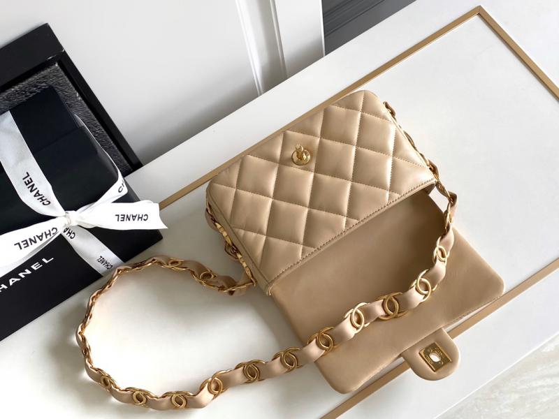 Chanel Lambskin Flap Bag AS2409 Beige