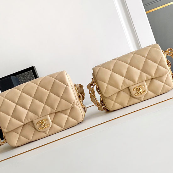 Chanel Lambskin Flap Bag AS2409 Beige