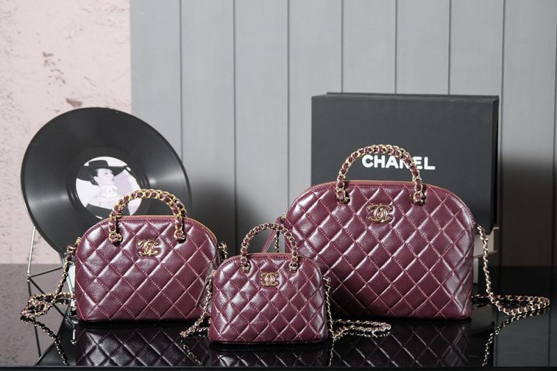 Chanel Lambskin Small Tote AS5130 Burgundy