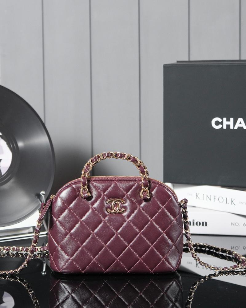 Chanel Lambskin Small Tote AS5130 Burgundy