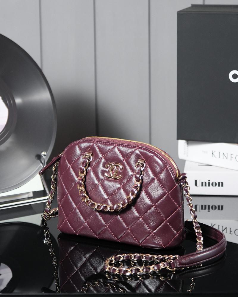 Chanel Lambskin Small Tote AS5130 Burgundy