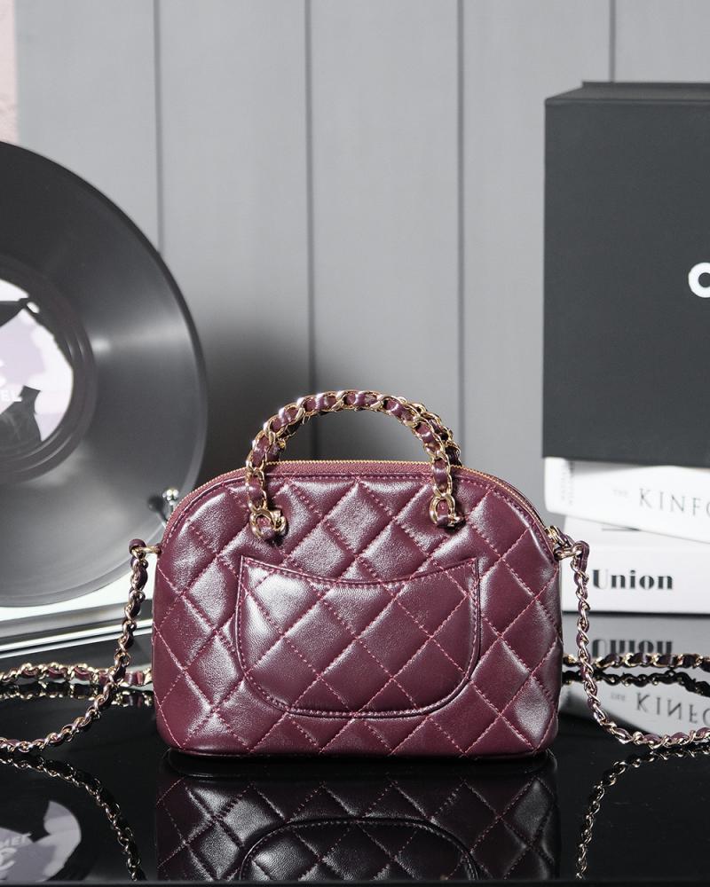 Chanel Lambskin Small Tote AS5130 Burgundy