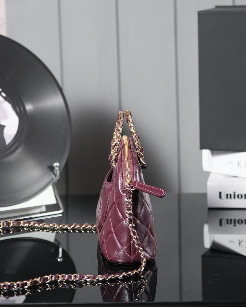 Chanel Lambskin Small Tote AS5130 Burgundy