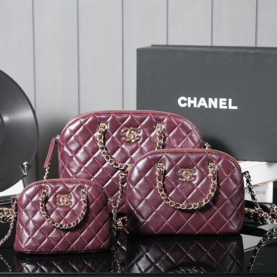 Chanel Lambskin Small Tote AS5130 Burgundy