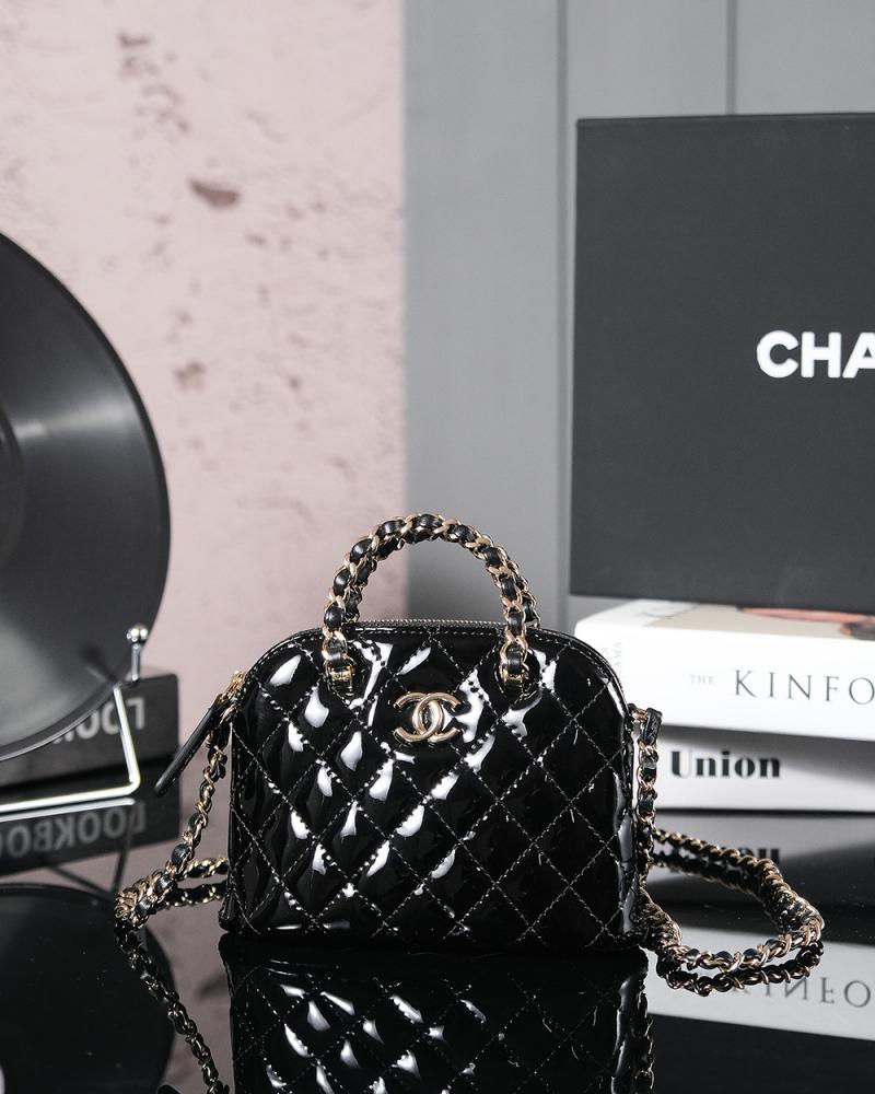 Chanel Patent Leather Mini Tote Black AS3354