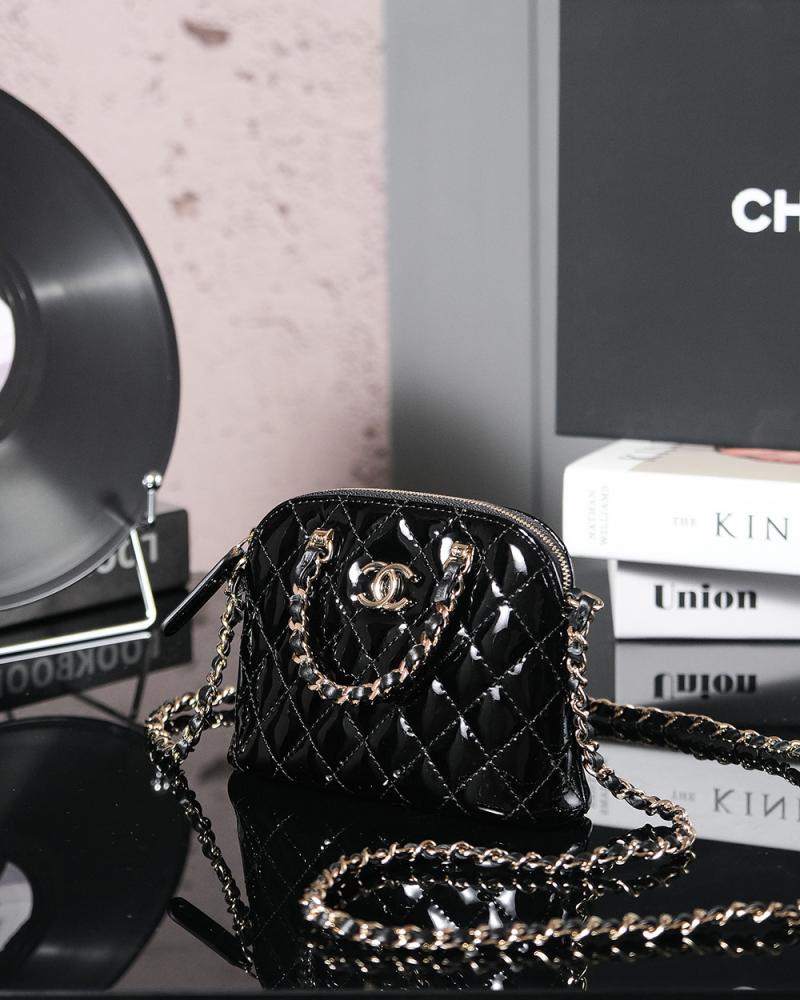 Chanel Patent Leather Mini Tote Black AS3354