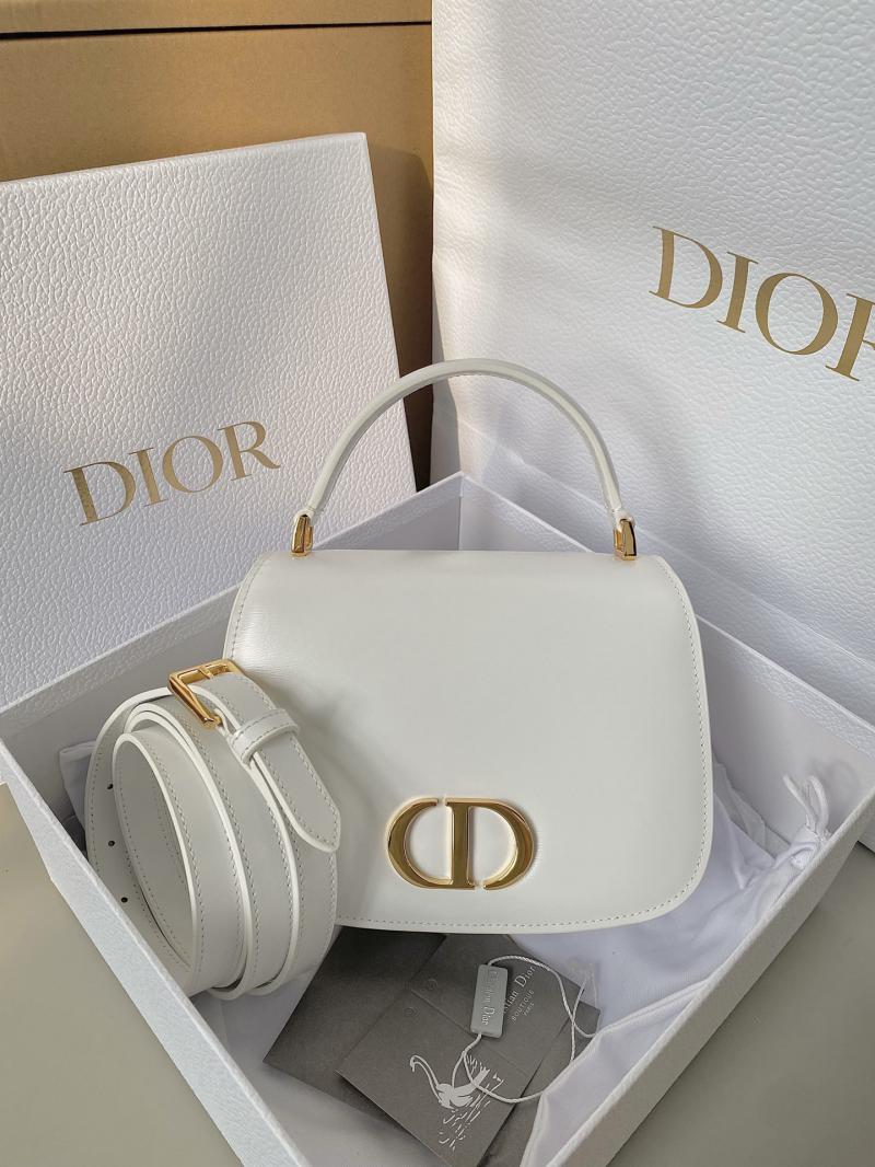 Dior Medium 30 Montaigne Avenue Top Handle Bag M9371 White