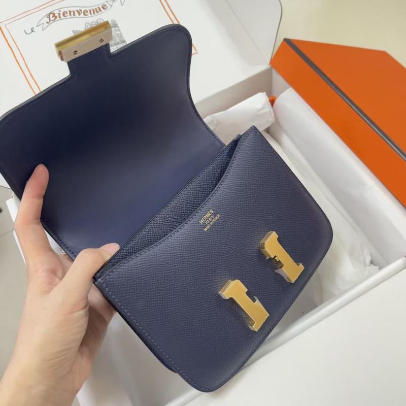 Hermes Epsom Leather Constance Bag HCE1923 Blue Saphir