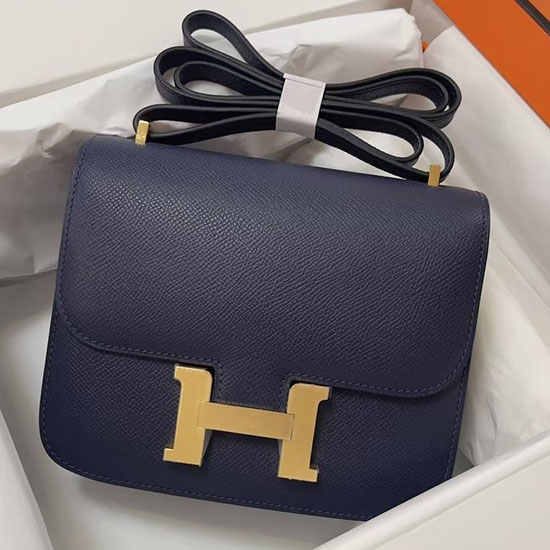 Hermes Epsom Leather Constance Bag HCE1923 Blue Saphir