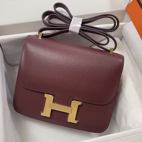 Hermes Epsom Leather Constance Bag HCE1923 Burgundy