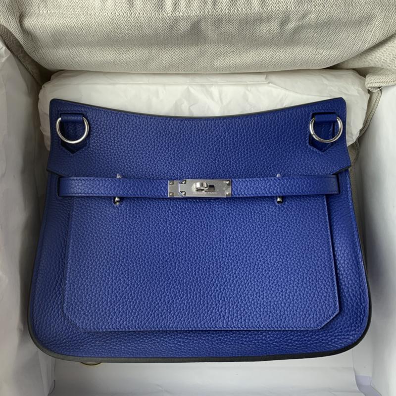 Hermes Taurillon Clemence Jypsiere 28 HJ28 Blue Electric