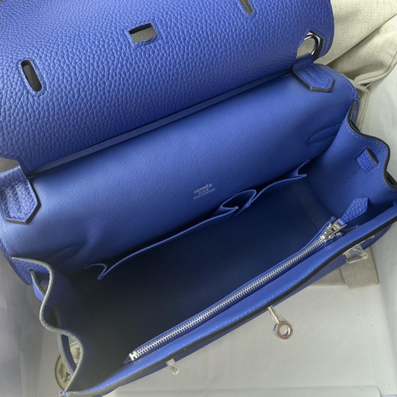 Hermes Taurillon Clemence Jypsiere 28 HJ28 Blue Electric