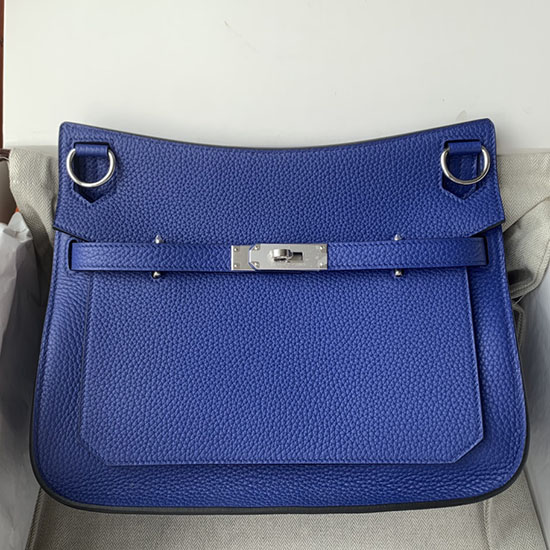 Hermes Taurillon Clemence Jypsiere 28 HJ28 Blue Electric