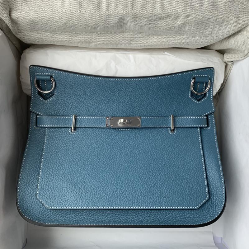 Hermes Taurillon Clemence Jypsiere 28 HJ28 Blue Jean