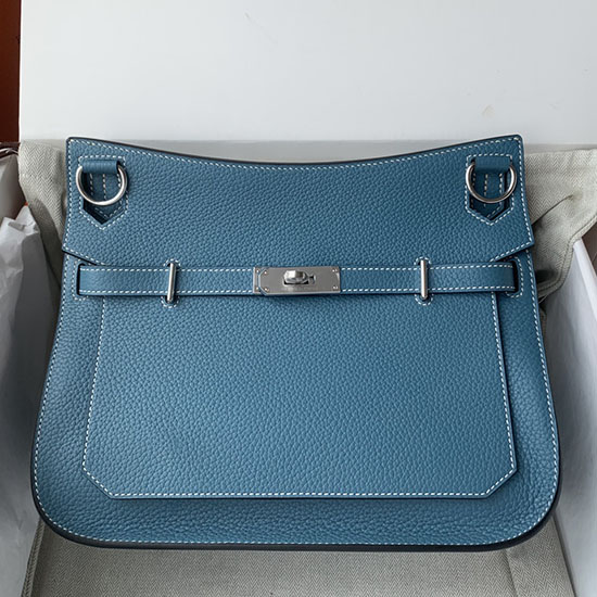 Hermes Taurillon Clemence Jypsiere 28 HJ28 Blue Jean