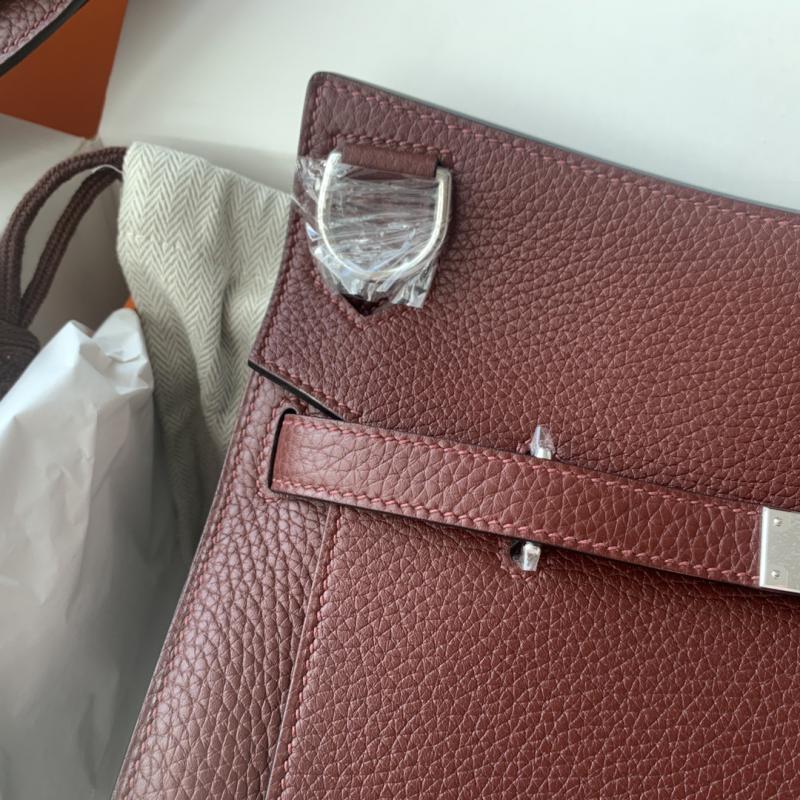 Hermes Taurillon Clemence Jypsiere 28 HJ28 Burgundy